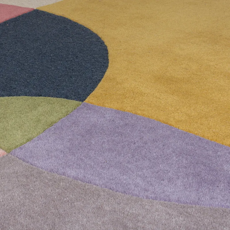 Wollteppich Abstrakt-Design · 100 % Wolle · 8 mm Kurzflor
