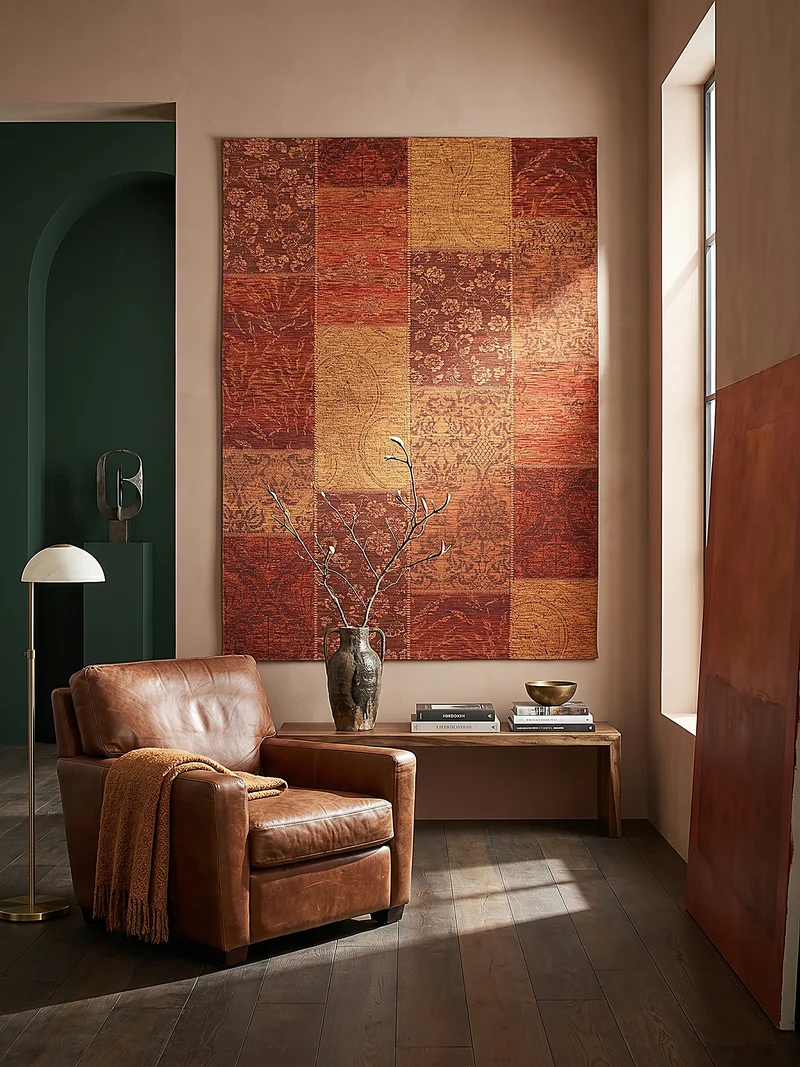 Flachgewebe-Teppich Patchwork-Chenille · 50 % Acryl · Vintage