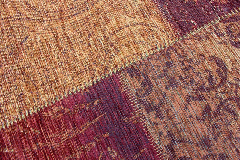 Flachgewebe-Teppich Patchwork-Chenille · 50 % Acryl · Vintage