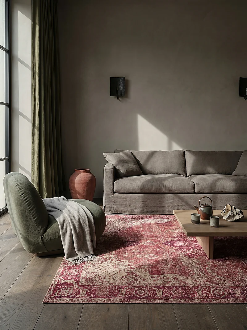 Flachgewebe-Teppich antik-orientalisch · 45 % Acryl · Vintage