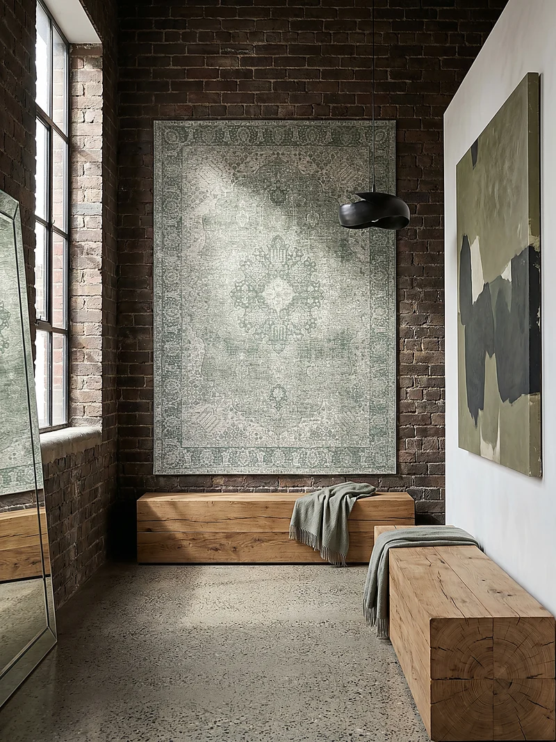 Flachgewebe-Teppich antik-orientalisch · 45 % Acryl · Vintage