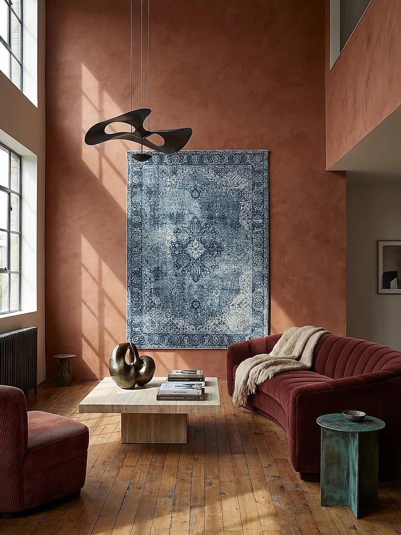 Flachgewebe-Teppich antik-orientalisch · 45 % Acryl · Vintage