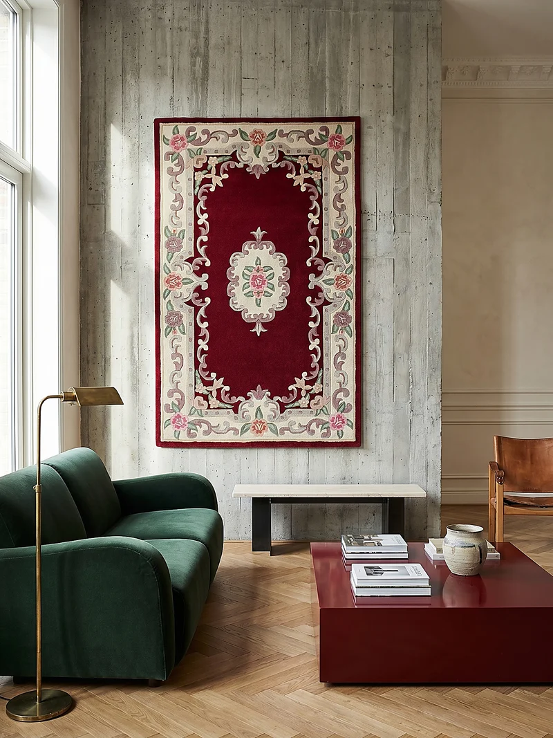 Wollteppich Aubusson-Muster handgeknüpft