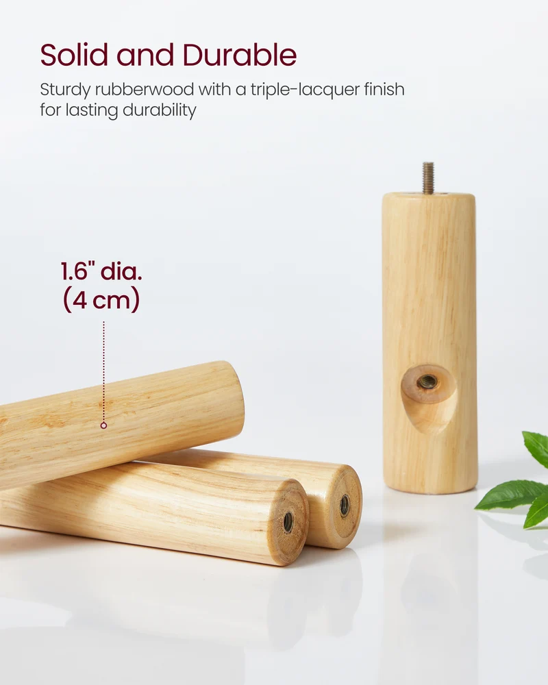 VASAGLE 8 Hooks Solid Wood Coat Rack Free Standing Coat Rack Tree-Shaped Coat Rack Black