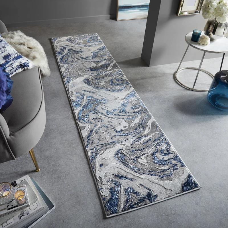 Teppich abstrakte Marmoroptik · 60 % Polypropylen · 12 mm Mittelflor