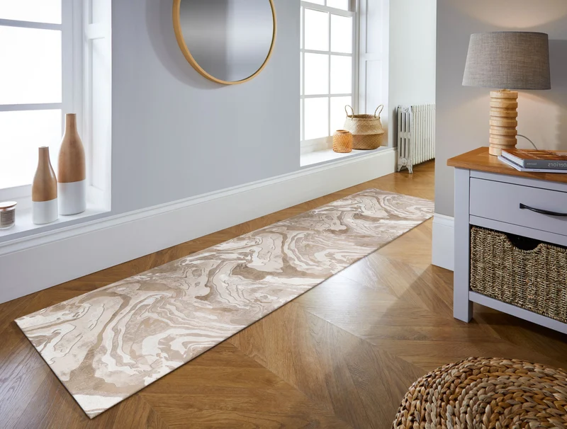 Teppich abstrakte Marmoroptik · 60 % Polypropylen · 12 mm Mittelflor