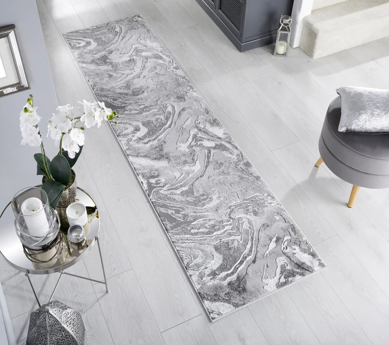 Teppich abstrakte Marmoroptik · 60 % Polypropylen · 12 mm Mittelflor
