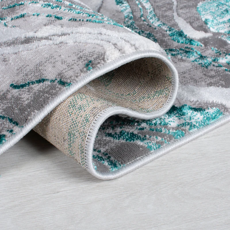 Teppich abstrakte Marmoroptik · 60 % Polypropylen · 12 mm Mittelflor