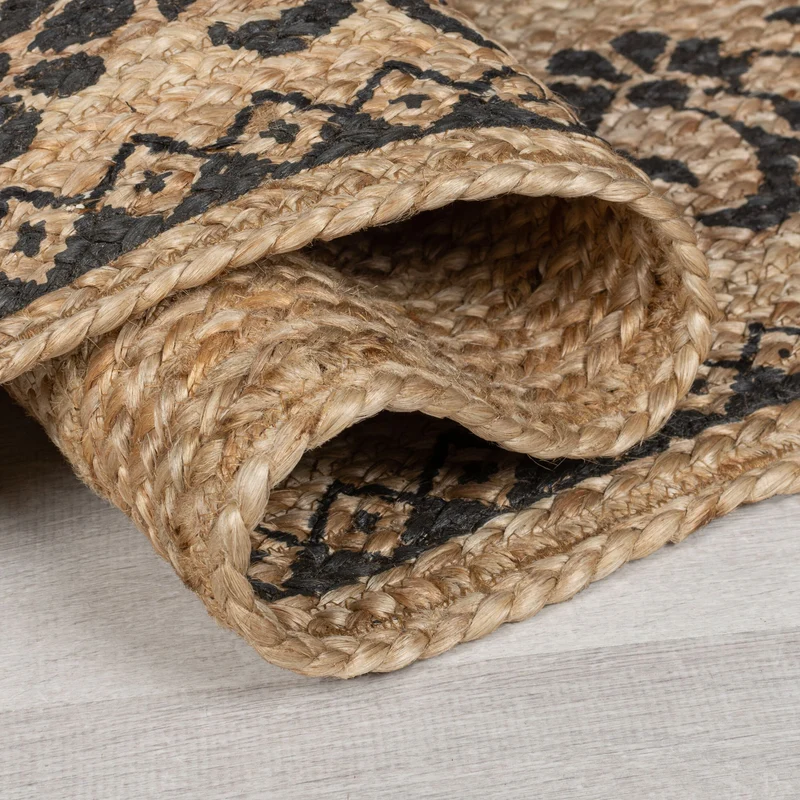 Teppich Jute Floral-Design, handgefertigt MARK