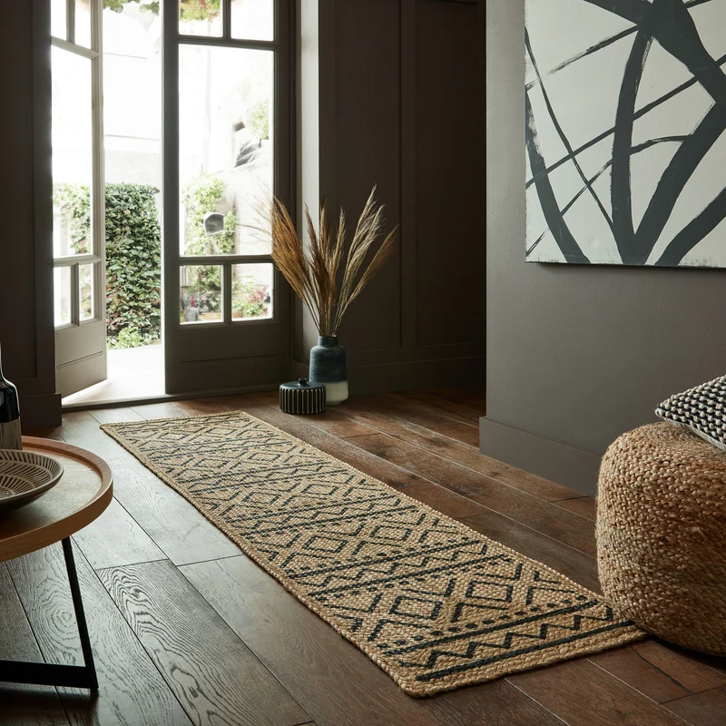 Teppich Jute handgewebt geometrisch SCOTT