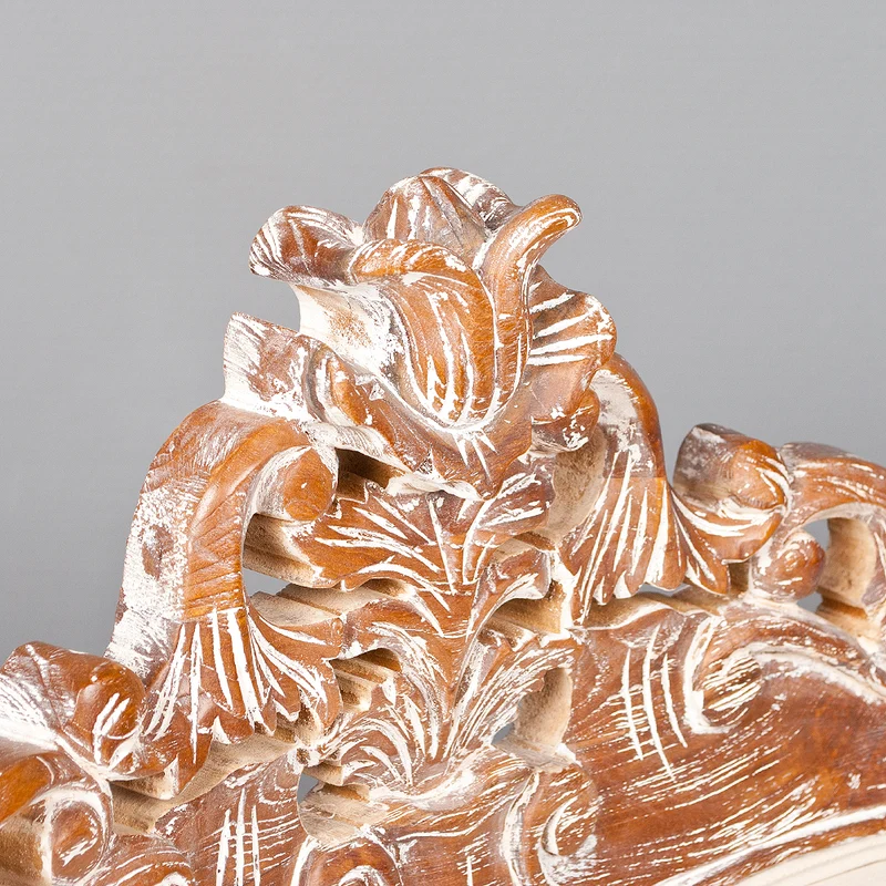 Sessel KARMA Teak Stoffbezug White Wash / Creme
