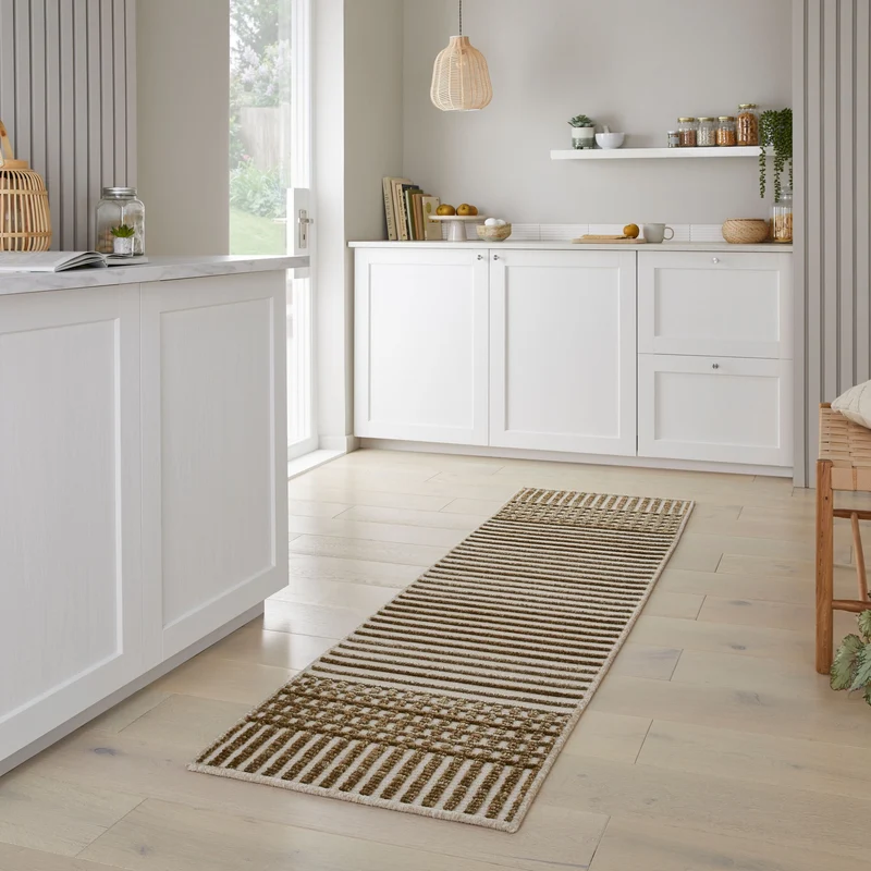 Teppich maschinenwaschbar Streifen-Design IAN