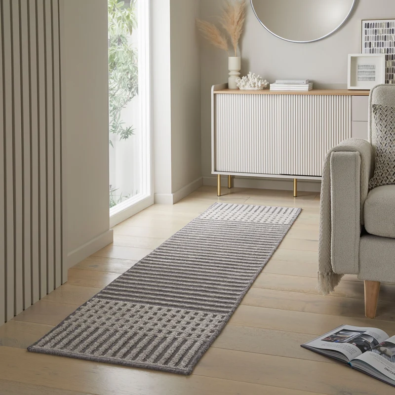 Teppich maschinenwaschbar Streifen-Design IAN