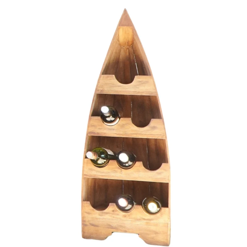 Massivholz Weinregal VINO 100cm Antik-Natural Mahagony Bootsregal