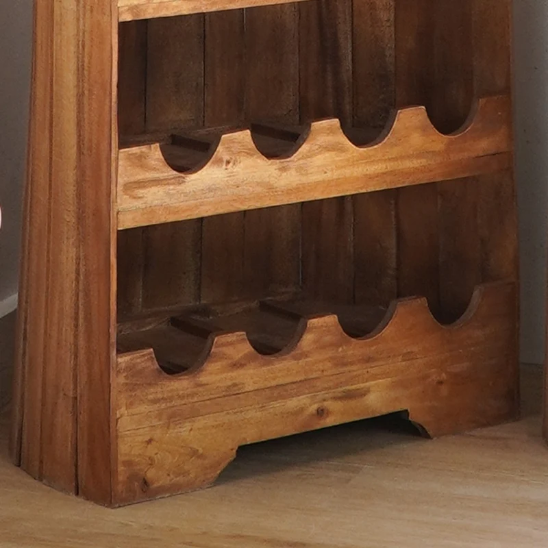 Massivholz Weinregal VINO 200cm Antik-Natural Mahagony Bootsregal
