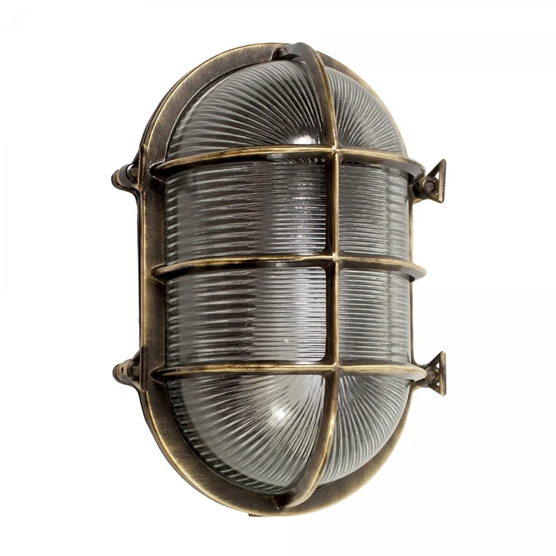 Casa Padrino Jugendstil Schiffslampe 18 x 15 x H. 28 cm - Bronze - Nostalgische Wetterfeste Außenleuchte
