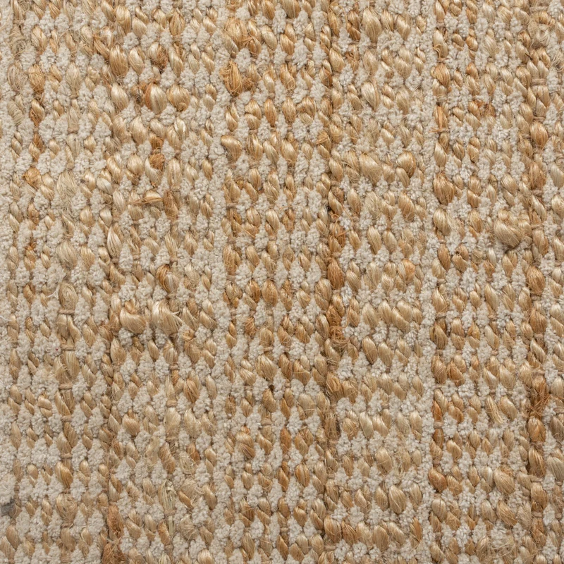 Teppich Jute Fransen-Design, handgewebt, beige