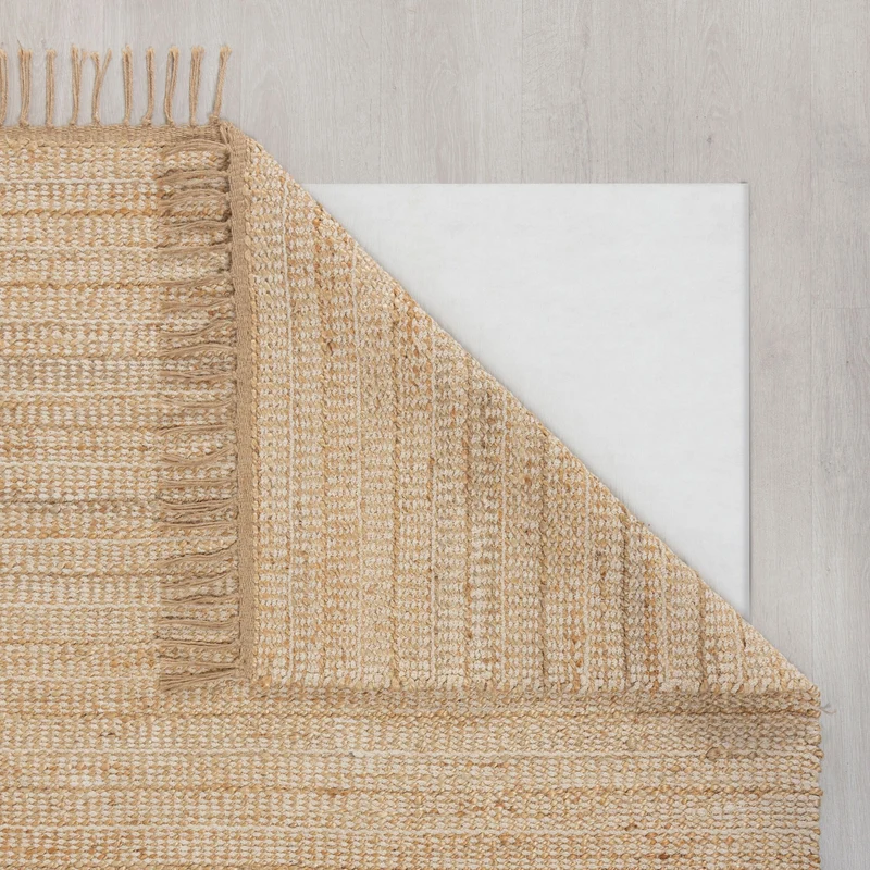Teppich Jute Fransen-Design, handgewebt, beige