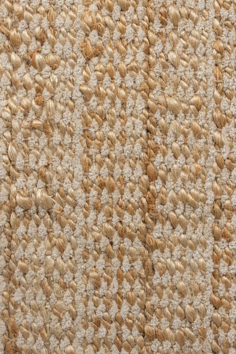 Teppich Jute Fransen-Design, handgewebt, beige