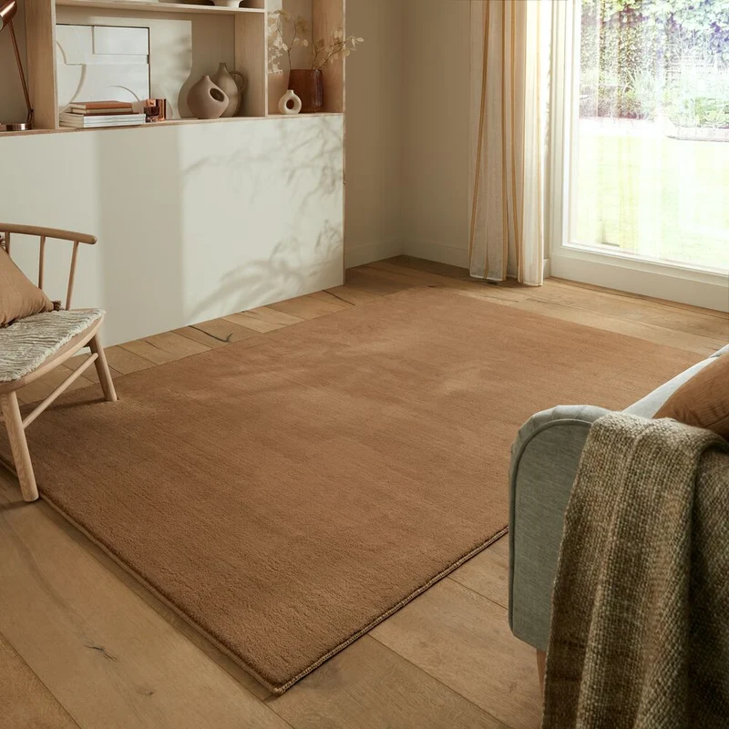 Teppich weiche Uni-Struktur · 100 % Polyester · 15 mm Mittelflor