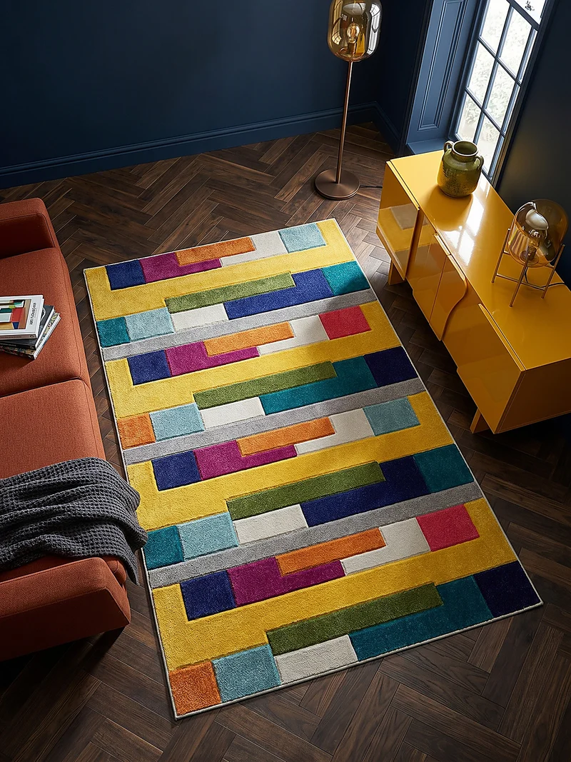 Teppich Abstrakt-Design, langlebig, mehrfarbig