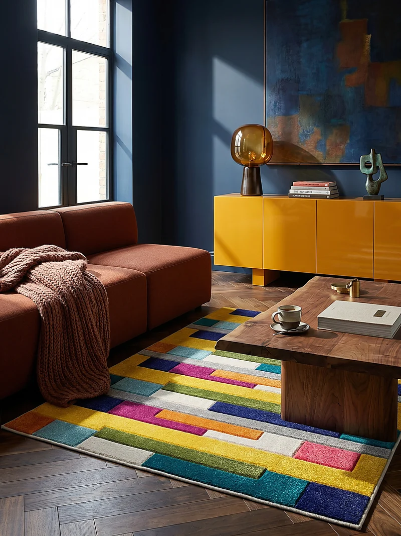 Teppich Abstrakt-Design, langlebig, mehrfarbig