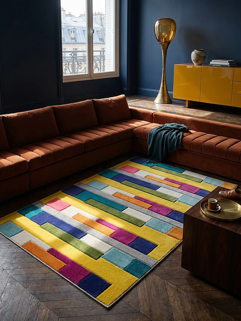 Teppich Abstrakt-Design, langlebig, mehrfarbig