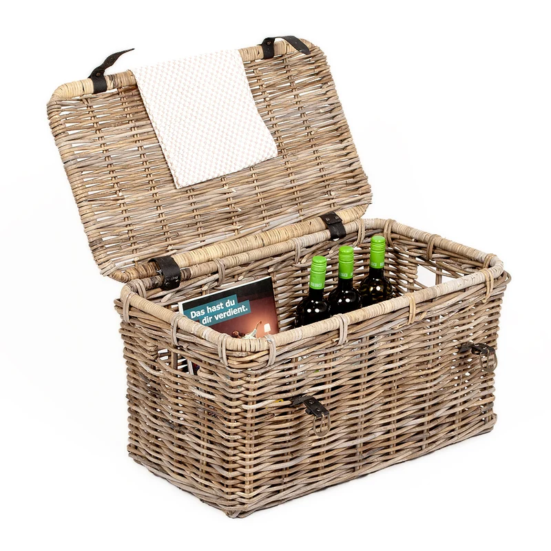 Rattan Truhe RESSY Grey ca. L70cm Couchtisch