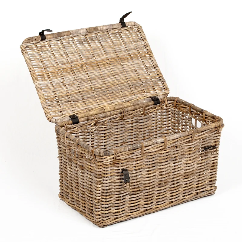 Rattan Truhe RESSY Grey ca. L80cm Couchtisch