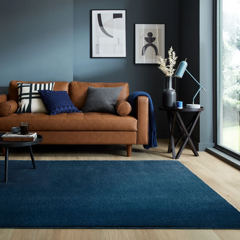 Teppich samtweich Uni-Muster 100% recycelt, 18 mm Flor