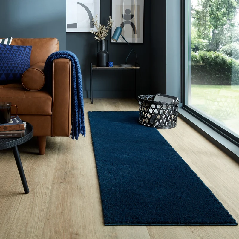 Teppich samtweich Uni-Muster 100% recycelt, 18 mm Flor