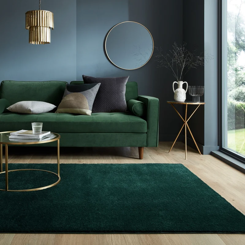 Teppich samtweich Uni-Muster 100% recycelt, 18 mm Flor