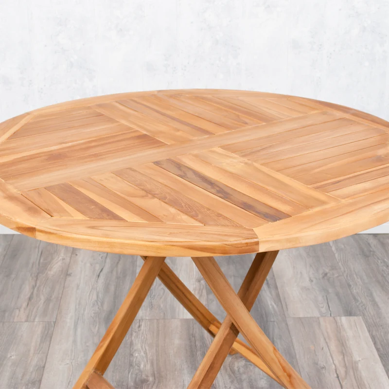 Teak Gartentisch KURSI klappbar ca. D100cm Esstisch