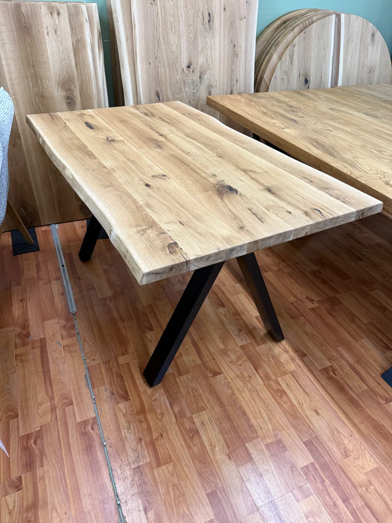 Esstisch Eiche +Vollmassiv 4cm +Metallgestell +vers. Größen +vers. Gestelle +Neu auf Lager