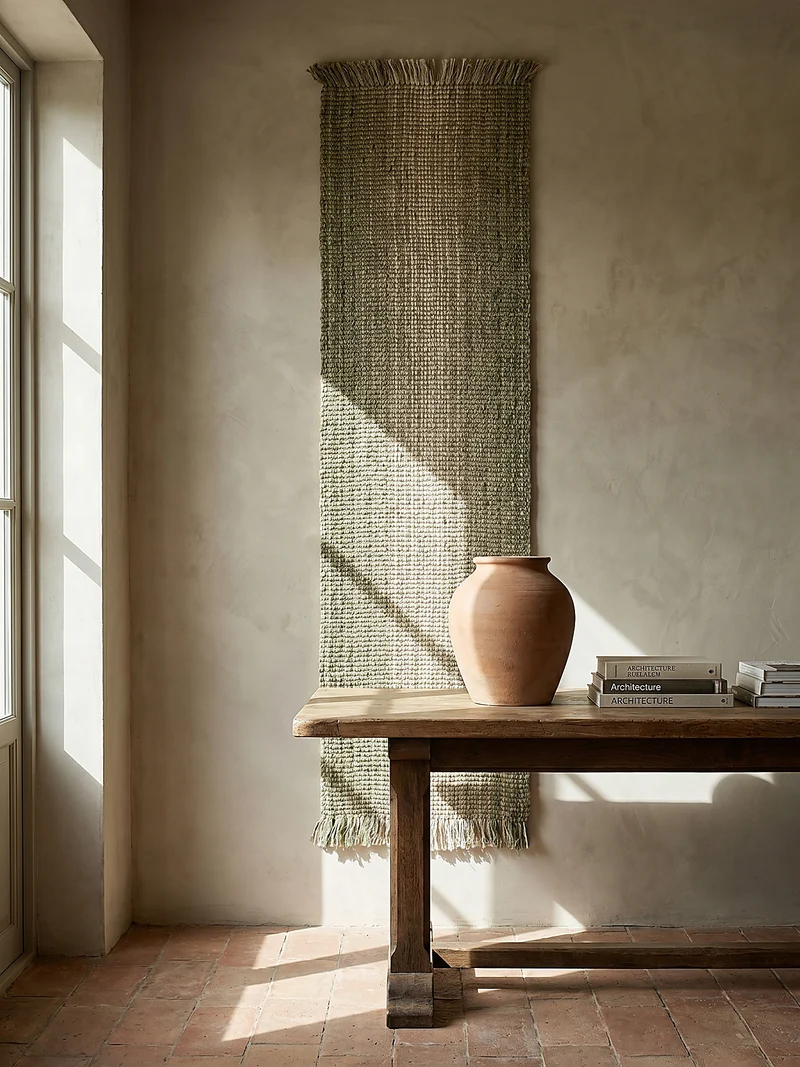 Jute-Wolle Teppich mit Farbverlauf, beidseitig nutzbar