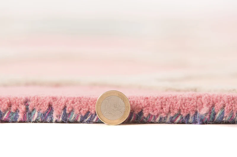 Wollteppich Bunt-Geometrie · 100 % Wolle · 9 mm Kurzflor