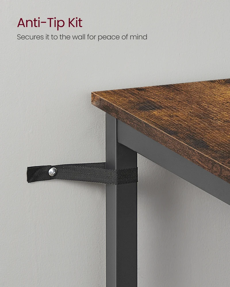 VASAGLE Bar Table, Small Kitchen Dining Table, High Top Pub Table, Height Cocktail Table, for Narrow Spaces, Rustic Brown and Black