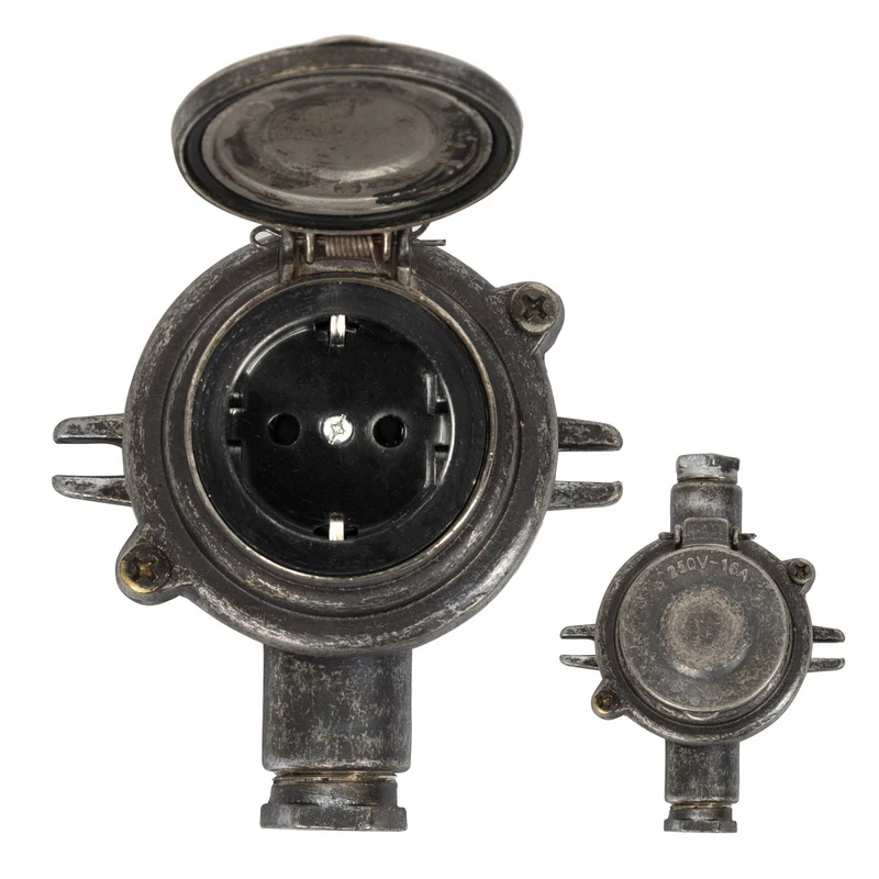 Casa Padrino Jugendstil Schiffslampe 10 x 7 x H. 13 cm - Grau - Nostalgische Wetterfeste Außenleuchte