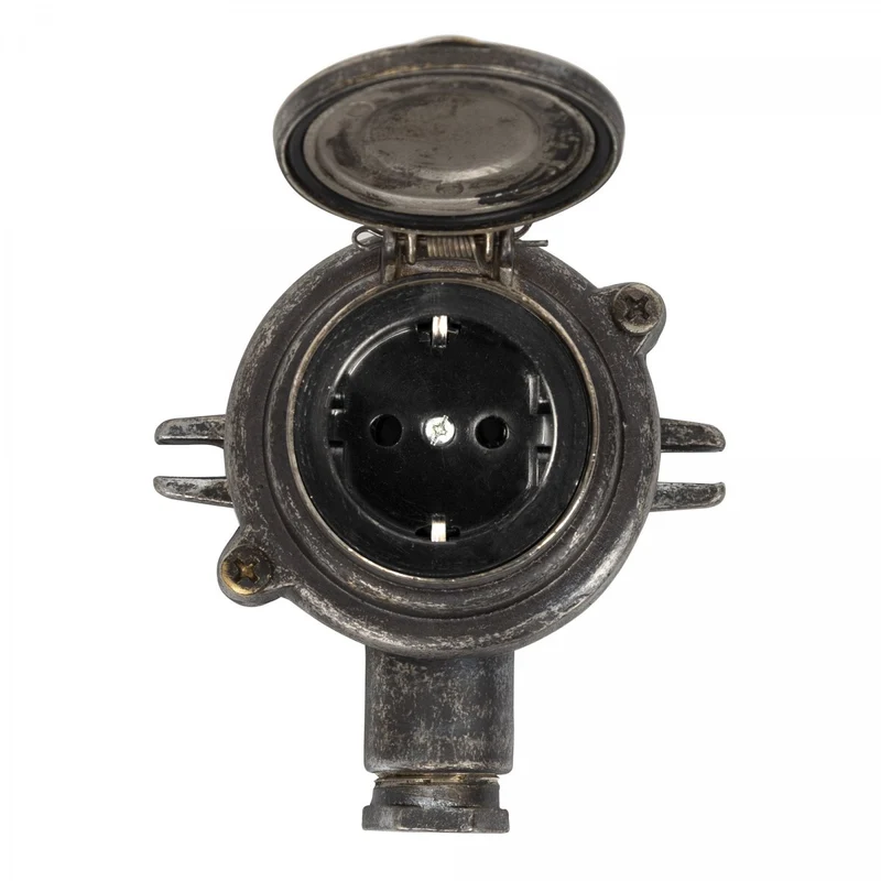 Casa Padrino Jugendstil Schiffslampe 10 x 7 x H. 13 cm - Grau - Nostalgische Wetterfeste Außenleuchte