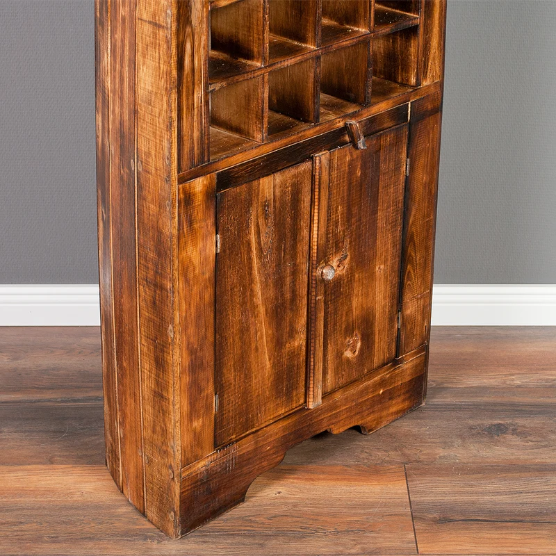 Massivholz Weinregal PINTU Geflammt ca. H195cm Regal
