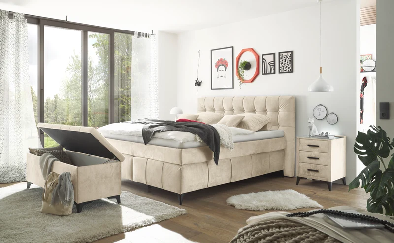 Boxspringbett Bett +7 Zonen Wende Matratzen + Topper
