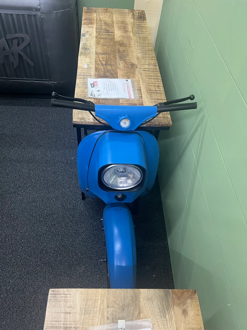 Theke Motorrad Bar +Massivholz Platte +Metallrahmen