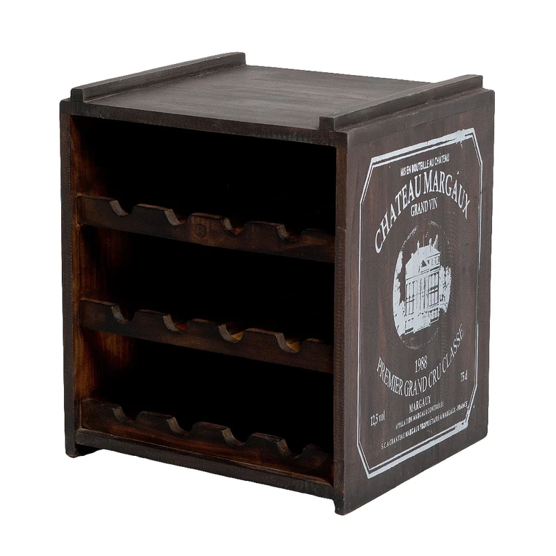 Flaschenbox SURAT Brown ca. H40cm Mahagoni Shabby Weinregal