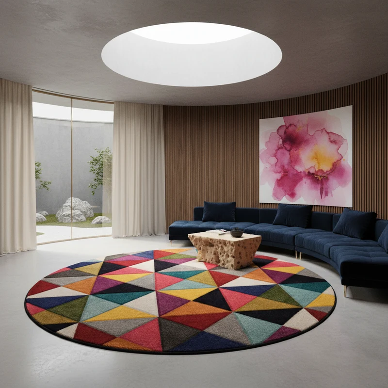 Designteppich Dreiecksmuster · 100 % Polypropylen · 11 mm Mittelflor