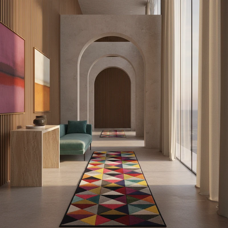 Designteppich Dreiecksmuster · 100 % Polypropylen · 11 mm Mittelflor