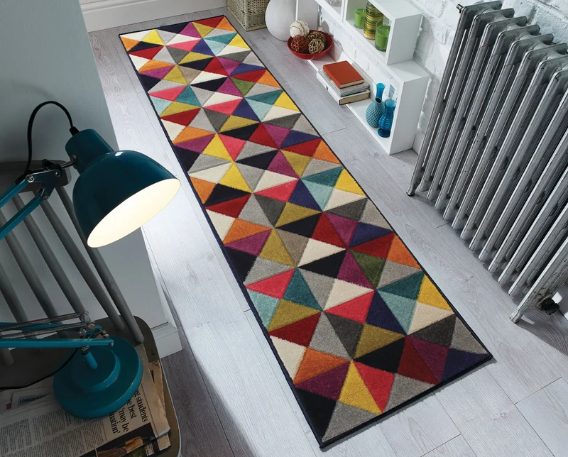 Designteppich Dreiecksmuster · 100 % Polypropylen · 11 mm Mittelflor