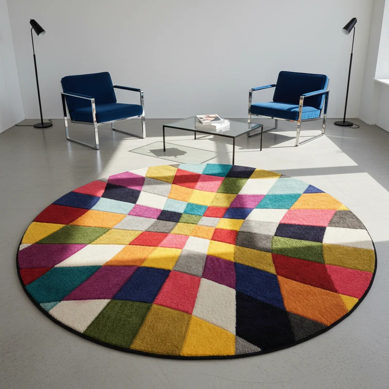 Designteppich Rauten-Kaleidoskop · 100 % Polypropylen · 11 mm Mittelflor