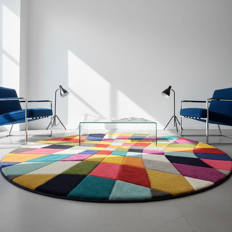 Designteppich Rauten-Kaleidoskop · 100 % Polypropylen · 11 mm Mittelflor