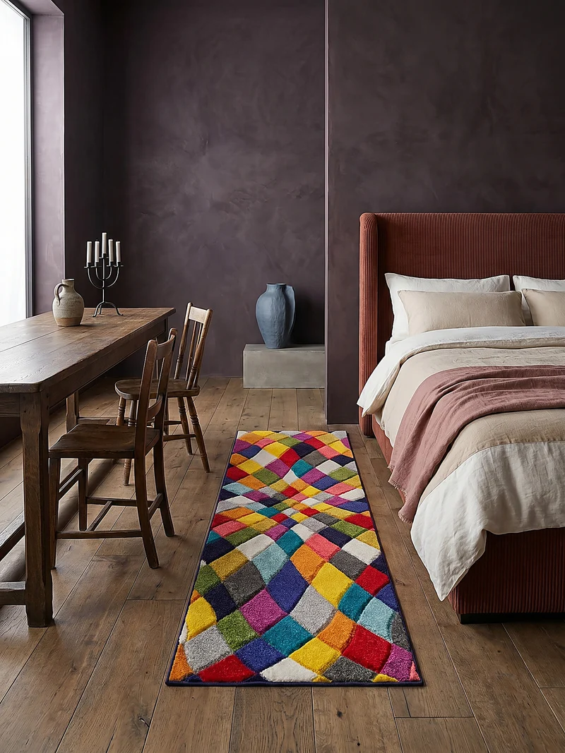 Designteppich Rauten-Kaleidoskop · 100 % Polypropylen · 11 mm Mittelflor