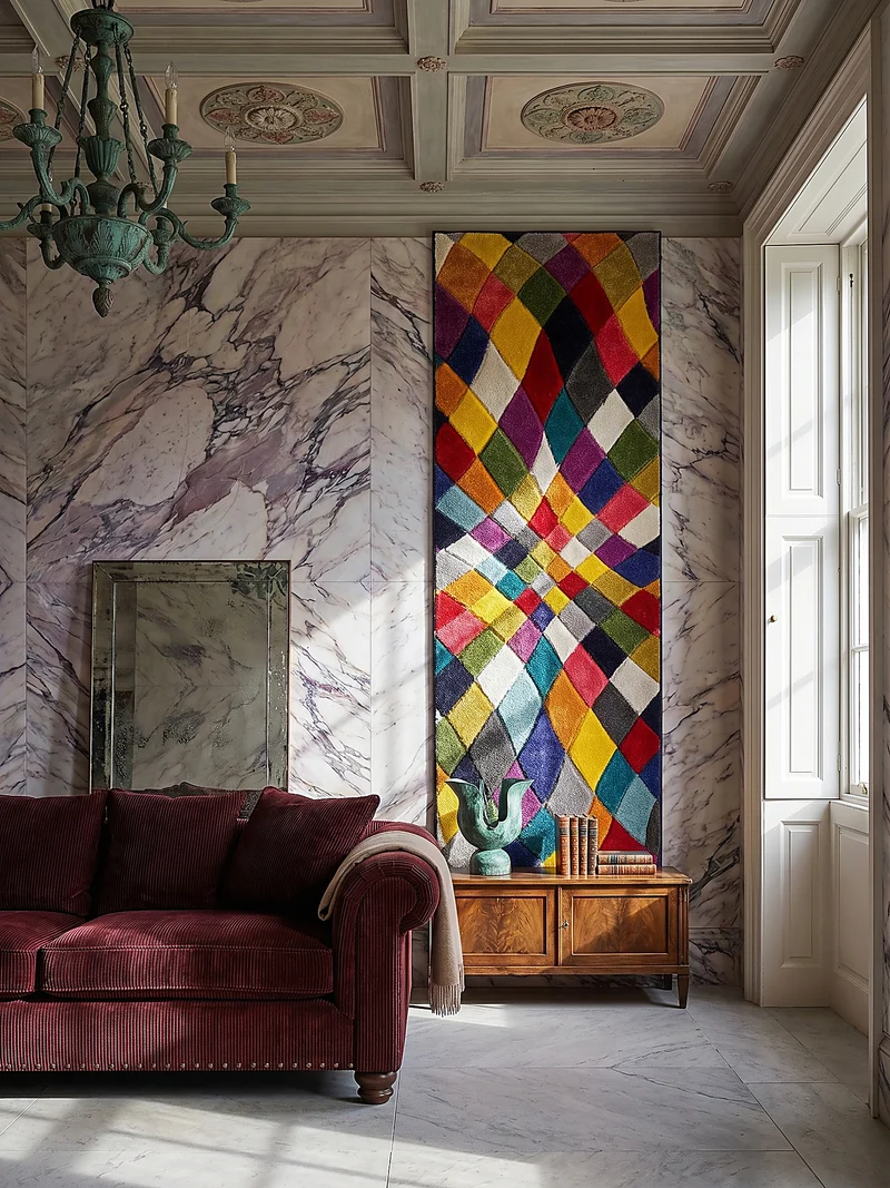 Designteppich Rauten-Kaleidoskop · 100 % Polypropylen · 11 mm Mittelflor